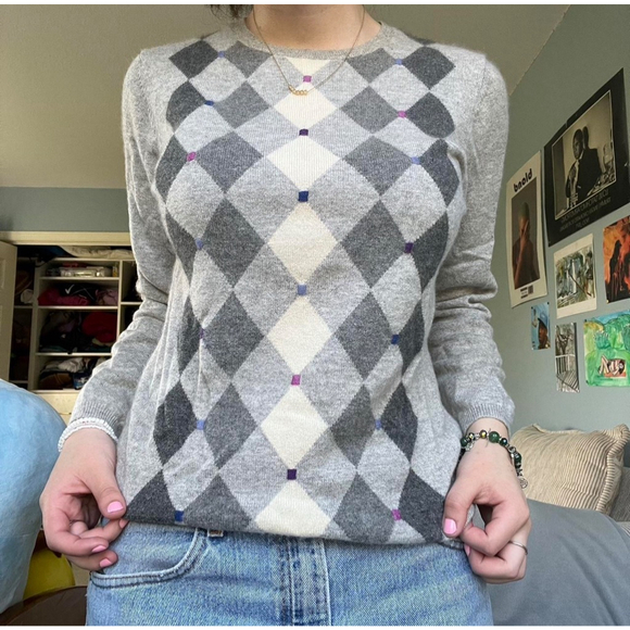 Charter Club Sweaters - NWOT 2 PLY 100% Cashmere By Charter CArgyle Cashmere Crew Neck Sweater XL